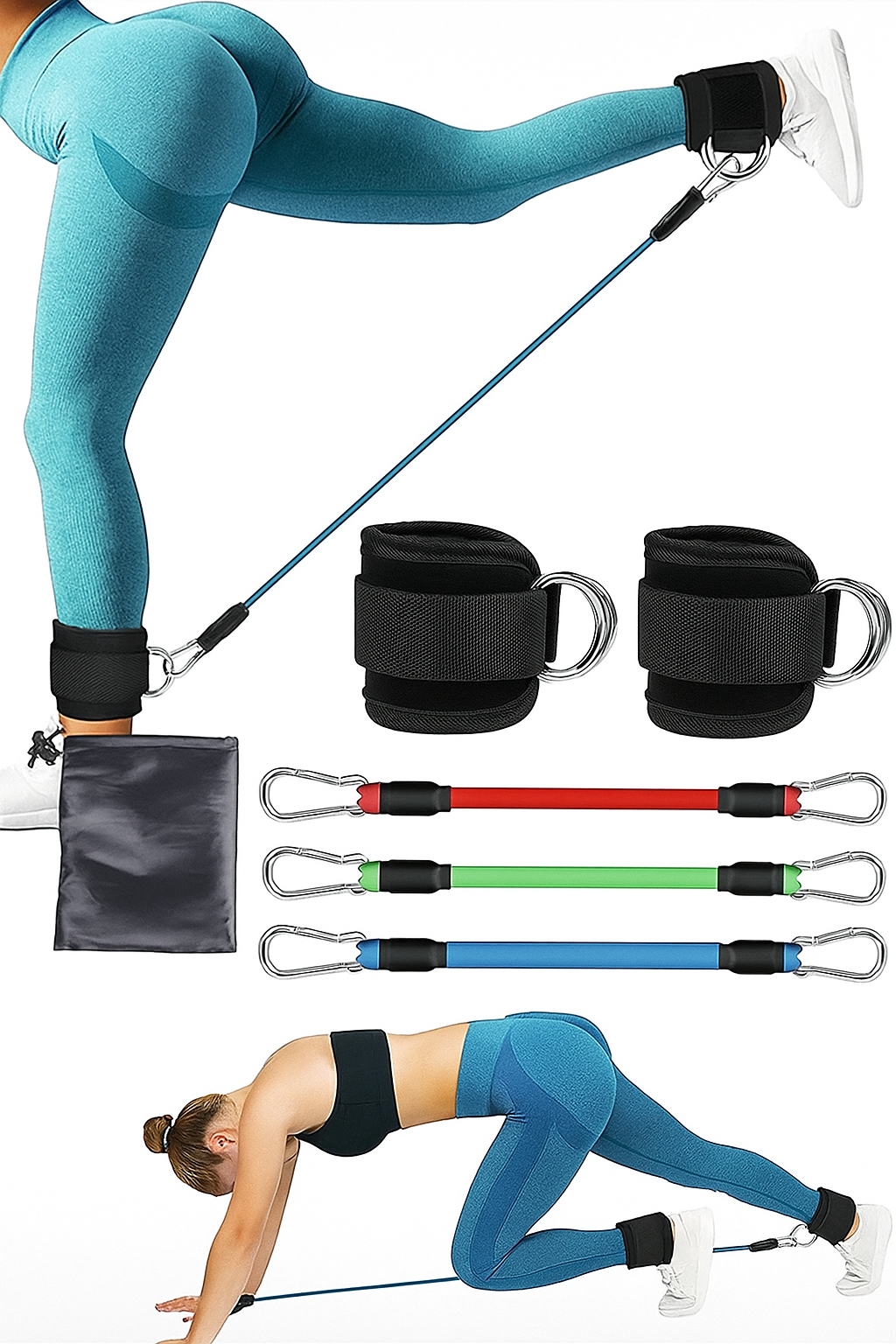 5pcs Resistance Loop Exercise Bands for Home Workout – Set of Durable Stretch Fitness Bands for Legs, Glutes, and Full Body Training – Ideal for Strength Training, Pilates, Yoga, and Physical Therapy